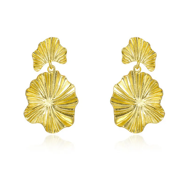 925 Sterling Silver Floral Leaf Drop Earring 40400107