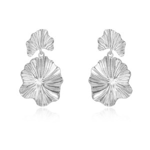 925 Sterling Silver Floral Leaf Drop Earring 40400107 925 Sterling Silver Floral Leaf Drop Earring 40400107