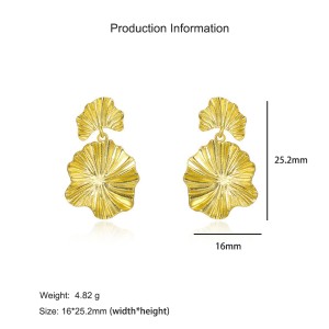 925 Sterling Silver Floral Leaf Drop Earring 40400107 925 Sterling Silver Floral Leaf Drop Earring 40400107