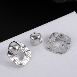 925 Sterling Silver Square Textured Stud Earring 40400108 925 Sterling Silver Square Textured Stud Earring 40400108
