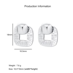 925 Sterling Silver Square Textured Stud Earring 40400108 925 Sterling Silver Square Textured Stud Earring 40400108