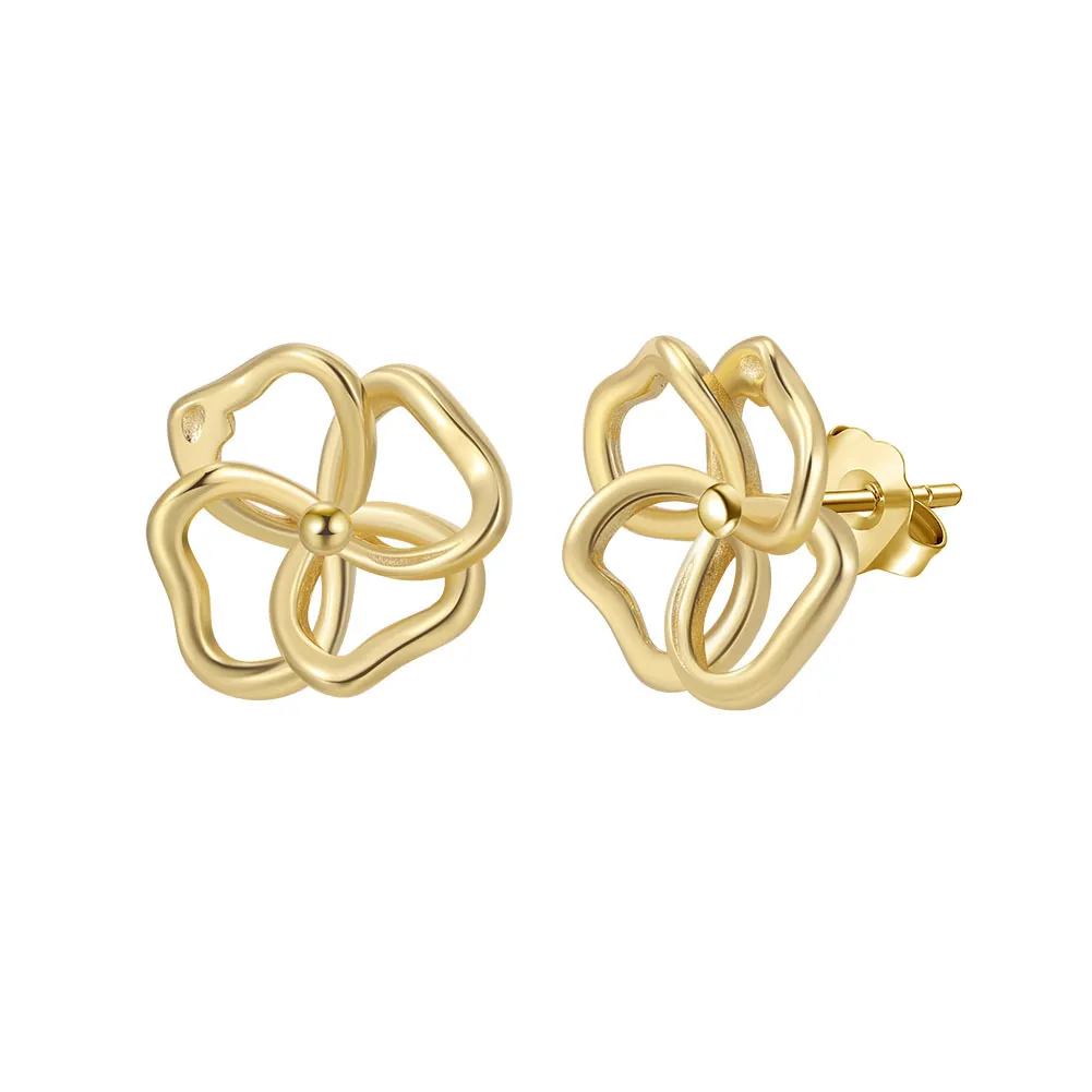 925 Sterling Silver Lucky Four-Leaf Clover Earring 40400112