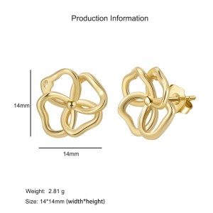 925 Sterling Silver Lucky Four-Leaf Clover Earring 40400112