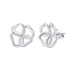 925 Sterling Silver Lucky Four-Leaf Clover Earring 40400112