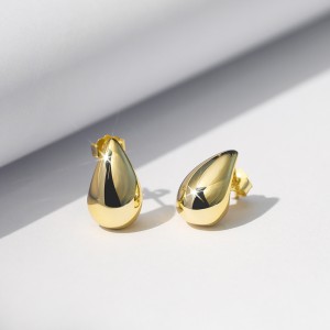 925 Sterling Silver Polished Teardrop Stud Earrings 40400114