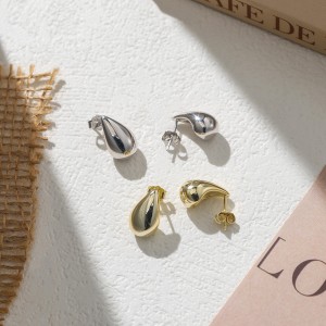 925 Sterling Silver Polished Teardrop Stud Earrings 40400114