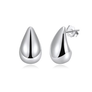 925 Sterling Silver Polished Teardrop Stud Earrings 40400114