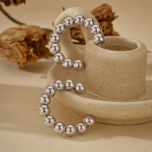 925 Sterling Silver Minimalist Ball-End C-Shape Stud Earring 40400115