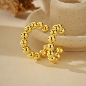 925 Sterling Silver Minimalist Ball-End C-Shape Stud Earring 40400115