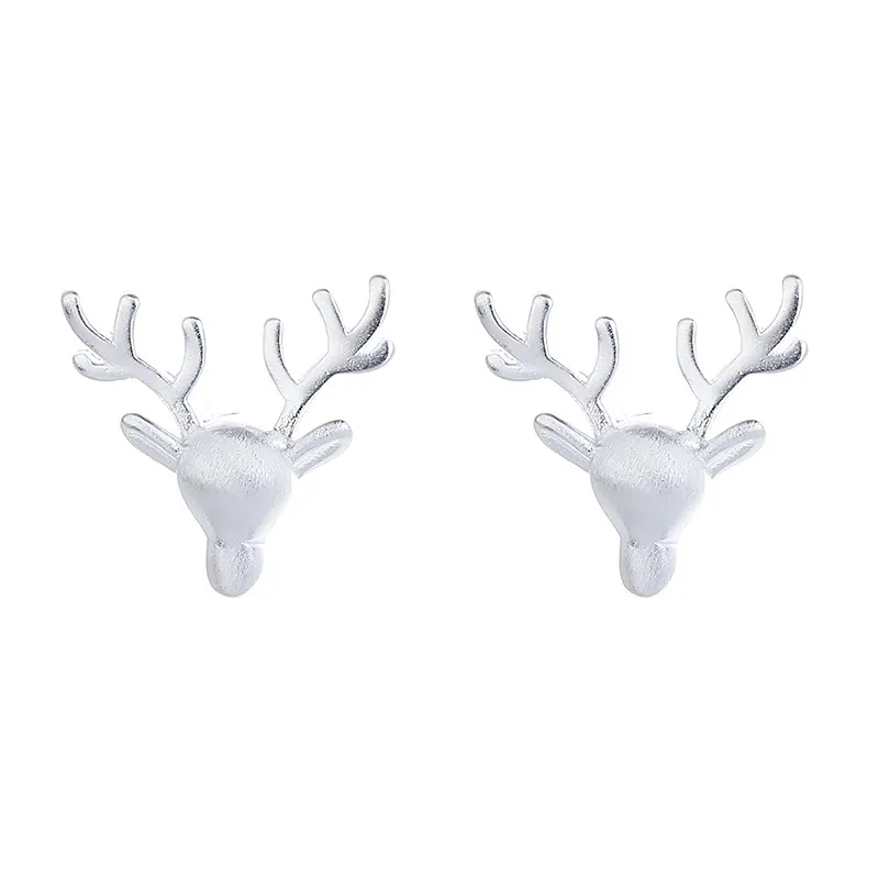 925 Sterling Silver Brushed Finish Antler Stud Earring 40400122