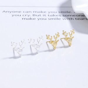 925 Sterling Silver Brushed Finish Antler Stud Earring 40400122