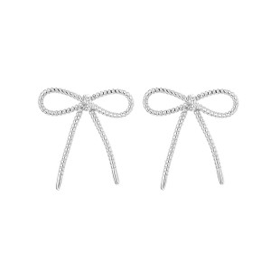 925 Sterling Silver Vintage Texture Bow Stud Earring 40400126 925 Sterling Silver Vintage Texture Bow Stud Earring 40400126