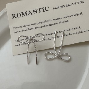 925 Sterling Silver Vintage Texture Bow Stud Earring 40400126 925 Sterling Silver Vintage Texture Bow Stud Earring 40400126