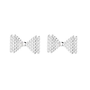 925 Sterling Silver Micro-Bead Textured Bow Stud Earring 40400130 925 Sterling Silver Micro-Bead Textured Bow Stud Earring 40400130