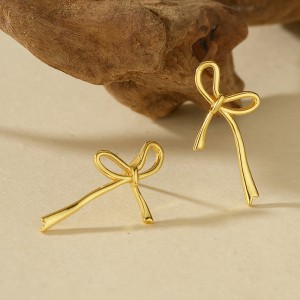 925 Sterling Silver Wire Bow Stud Earring 40400131 925 Sterling Silver Wire Bow Stud Earring 40400131
