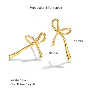 925 Sterling Silver Wire Bow Stud Earring 40400131 925 Sterling Silver Wire Bow Stud Earring 40400131