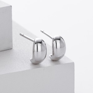925 Sterling Silver Smooth Bean Stud Earrings 40400132 925 Sterling Silver Smooth Bean Stud Earrings 40400132