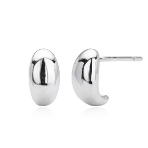 925 Sterling Silver Smooth Bean Stud Earrings 40400132 925 Sterling Silver Smooth Bean Stud Earrings 40400132