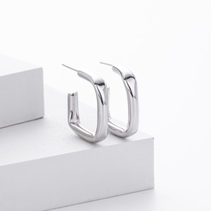925 Sterling Silver Minimalist Hollow Tube C-Stud Earrings 40400134 925 Sterling Silver Minimalist Hollow Tube C-Stud Earrings 40400134