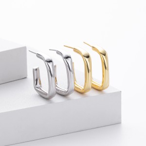 925 Sterling Silver Minimalist Hollow Tube C-Stud Earrings 40400134 925 Sterling Silver Minimalist Hollow Tube C-Stud Earrings 40400134