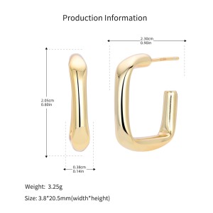 925 Sterling Silver Minimalist Hollow Tube C-Stud Earrings 40400134 925 Sterling Silver Minimalist Hollow Tube C-Stud Earrings 40400134