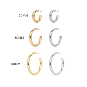 925 Sterling Silver Polished Chunky C-Hoop Earrings 40400137