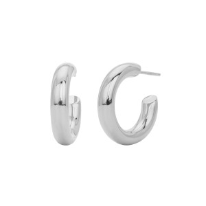 925 Sterling Silver Polished Chunky C-Hoop Earrings 40400137