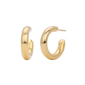 925 Sterling Silver Polished Chunky C-Hoop Earrings 40400137