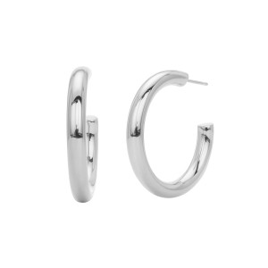 925 Sterling Silver Polished Chunky C-Hoop Earrings 40400137