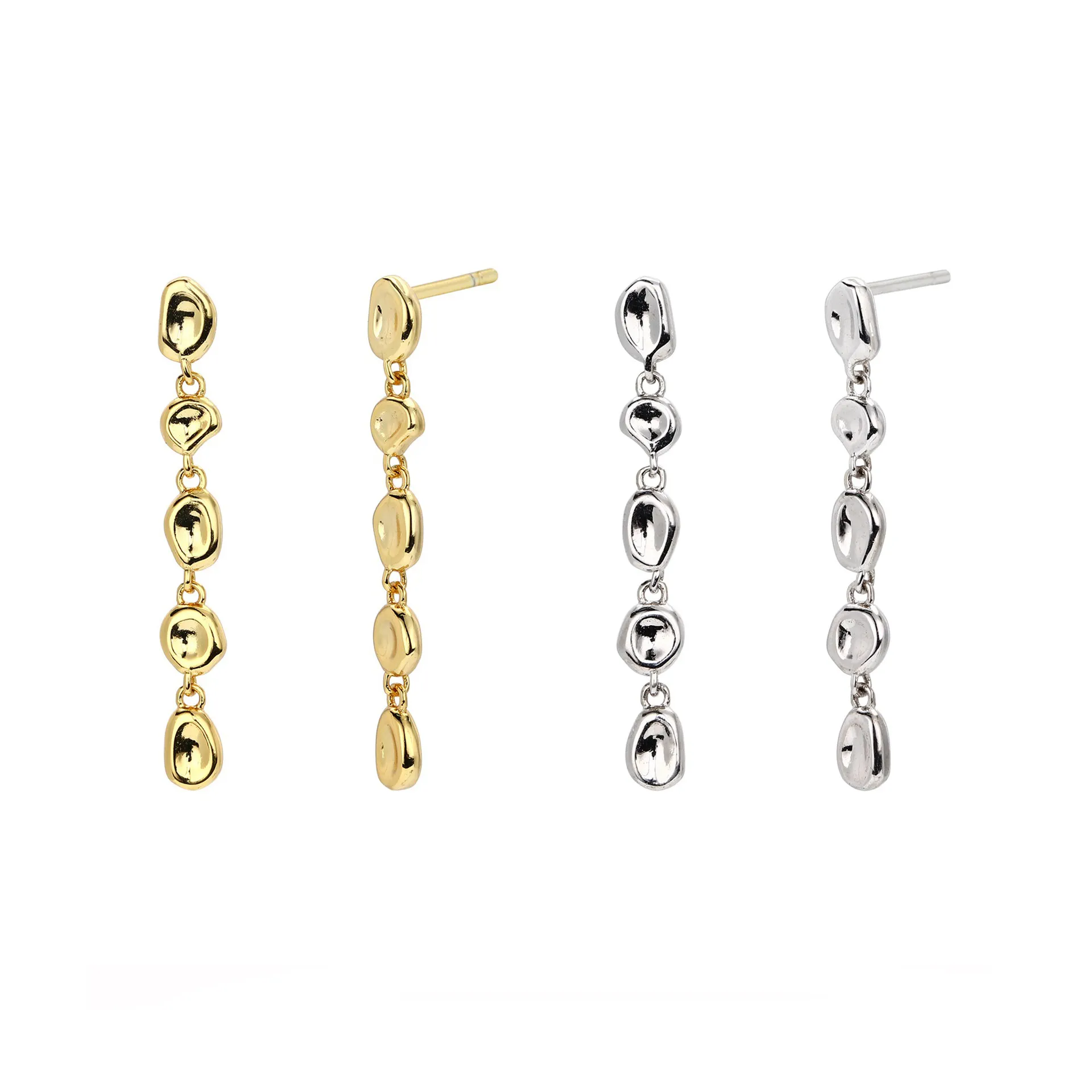 925 Sterling Silver Liquid Metal Nugget Drop Stud Earrings 40400139 925 Sterling Silver Liquid Metal Nugget Drop Stud Earrings 40400139