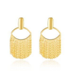 925 Sterling Silver Geometric Chain Fringe Earrings 40400143 925 Sterling Silver Geometric Chain Fringe Earrings 40400143