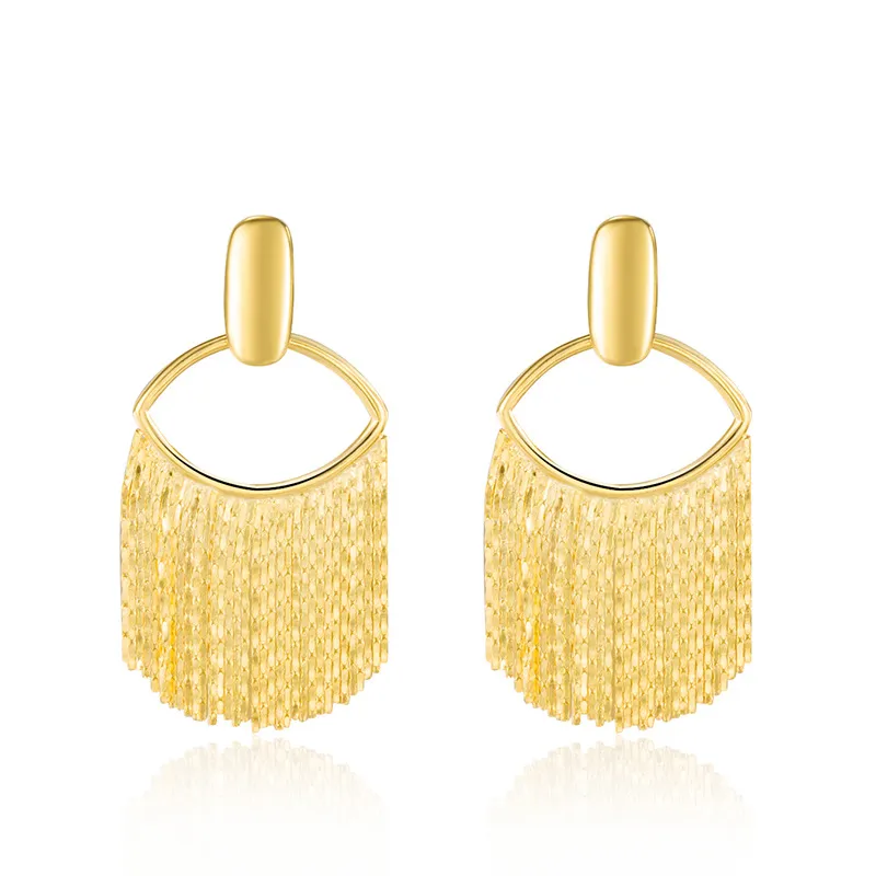 925 Sterling Silver Geometric Chain Fringe Earrings 40400143 925 Sterling Silver Geometric Chain Fringe Earrings 40400143