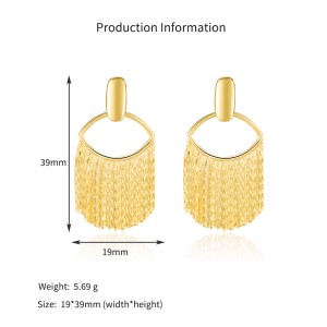 925 Sterling Silver Geometric Chain Fringe Earrings 40400143 925 Sterling Silver Geometric Chain Fringe Earrings 40400143