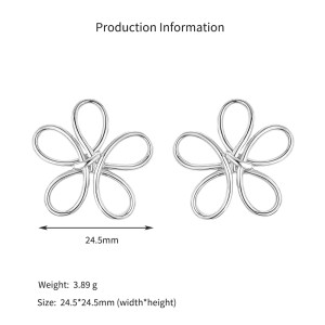 925 Sterling Silver Hollow Wire Floral Knot Stud Earrings 40400144 925 Sterling Silver Hollow Wire Floral Knot Stud Earrings 40400144