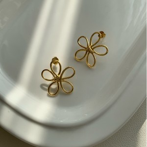 925 Sterling Silver Hollow Wire Floral Knot Stud Earrings 40400144 925 Sterling Silver Hollow Wire Floral Knot Stud Earrings 40400144