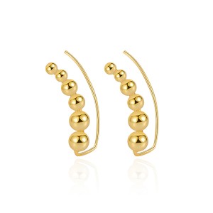 925 Sterling Silver Curved Graduated Ball Stud Earrings 40400149 925 Sterling Silver Curved Graduated Ball Stud Earrings 40400149