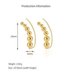 925 Sterling Silver Curved Graduated Ball Stud Earrings 40400149 925 Sterling Silver Curved Graduated Ball Stud Earrings 40400149