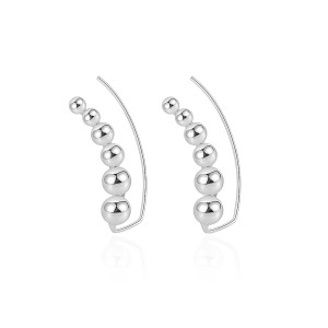 925 Sterling Silver Curved Graduated Ball Stud Earrings 40400149 925 Sterling Silver Curved Graduated Ball Stud Earrings 40400149