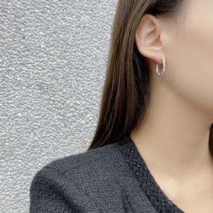 925 Sterling Silver Irregular Crinkled Texture C-Hoop Earrings 40400150 925 Sterling Silver Irregular Crinkled Texture C-Hoop Earrings 40400150