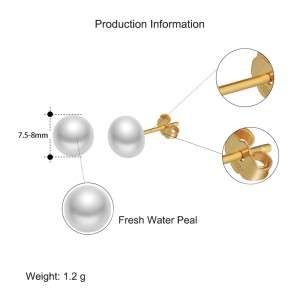 925 Sterling Silver Fresh Water Pearl Stud Earring 40500018