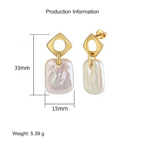 925 Sterling Silver Baroque Fresh Water Pearl Stud Earring 40500022