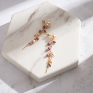 925 Sterling Silver Fresh Water Pearl Micarex Tassel Earring 40500036