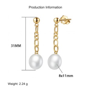 925 Sterling Silver Fresh Water Pearl Stud Earring 40500039