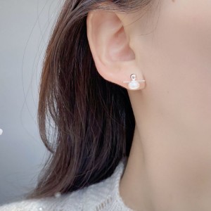 925 Sterling Silver Line Fresh Water Pearl Stud Earring 40500050