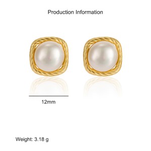 925 Sterling Silver Vintage Fresh Water Pearl Stud Earring 40500052