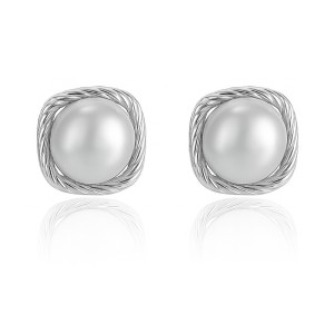 925 Sterling Silver Vintage Fresh Water Pearl Stud Earring 40500052