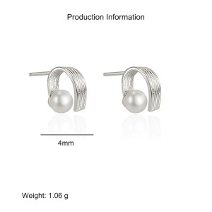 925 Sterling Silver Fold Metal Fresh Water Pearl 40500054