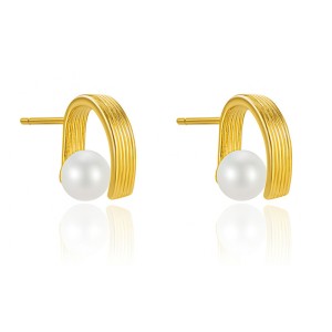 925 Sterling Silver Fold Metal Fresh Water Pearl 40500054