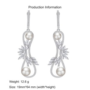 S925 Zirconia Infinity Fresh Water Pearl Stud Earring 40500060