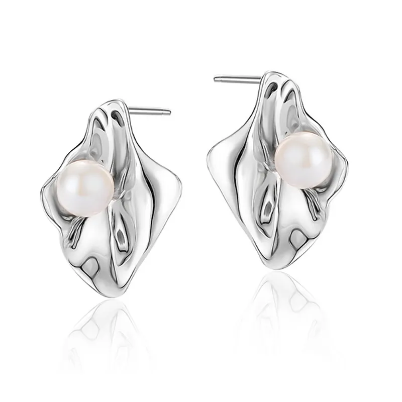 925 Sterling Silver Irregular Pearl Stud Earring 40500071 925 Sterling Silver Irregular Pearl Stud Earring 40500071
